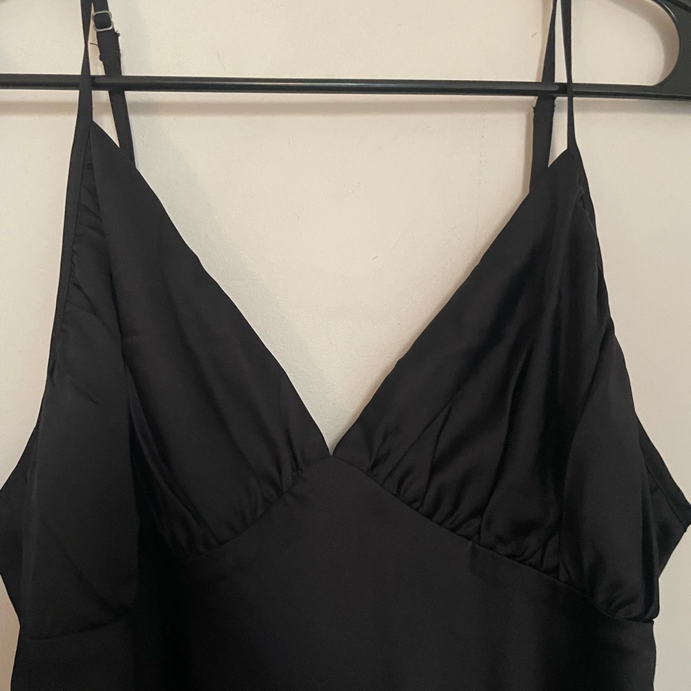 Abercrombie & Fitch Black Satin Maxi Dress